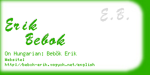 erik bebok business card